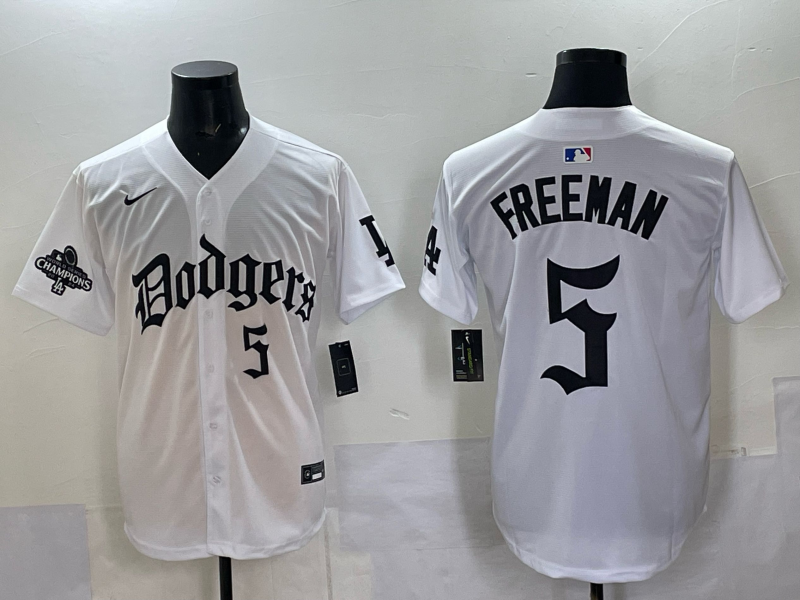 Men Los Angeles Dodgers 5 Freeman white Nike 2025 MLB jersey 002